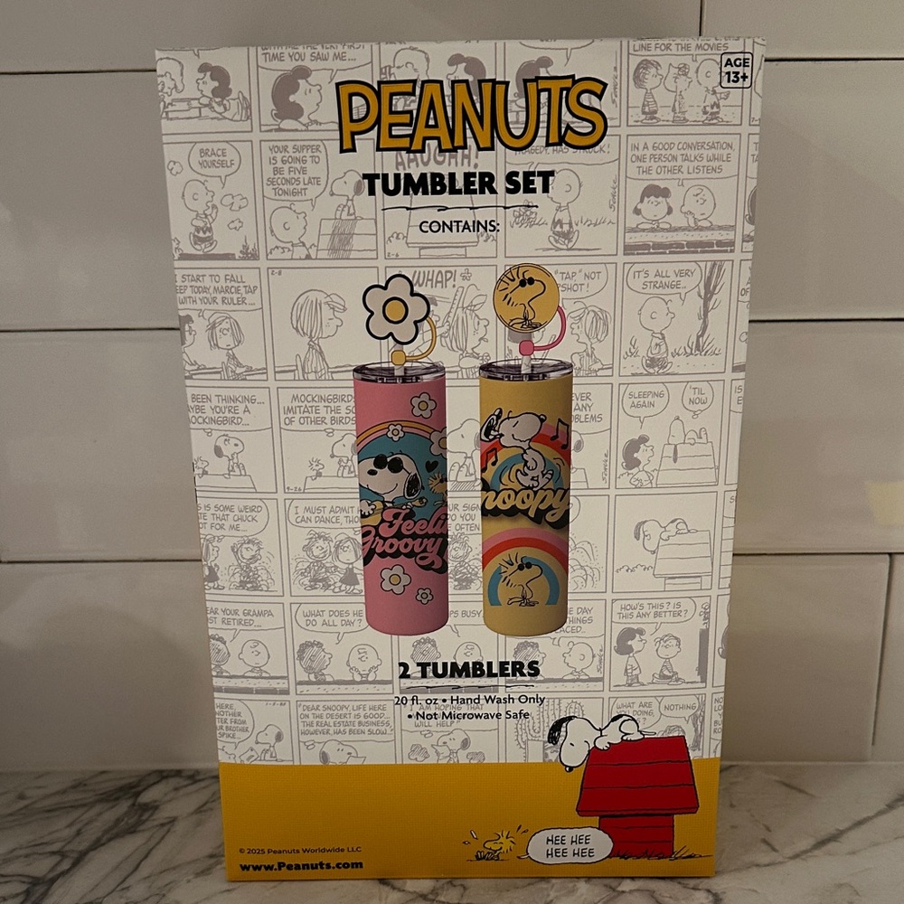 🩷💛Peanuts Snoopy Rainbow Tumbler Duo with Silicone Lids💛🩷 - Picture 5 of 7
